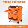 thumbnail image 5 of POWANLI Drawer Rolling Tool Chest with Wheels, Steel Orange, 24.25" 48.5 lb, 5 of 8