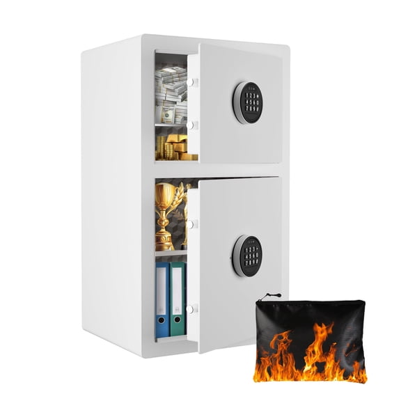 4.83 Cu.Ft Large Home Safe, Heavy-Duty Digital Security Safe with Fingerprint Lock, Built-In Drawer & Removable Shelf, Fireproof & Waterproof Bag Included