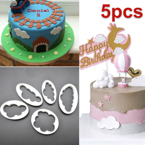 5PCS/Set Cloud Shape Fondant Cookie Cutter Biscuit Mold for Cake Decorating 