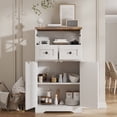 thumbnail image 2 of VEANERWOOD Farmhouse Storage Cabinet with Doors and Drawers, Freestanding Kitchen Pantry Cabinet Sideboard, White, 2 of 10