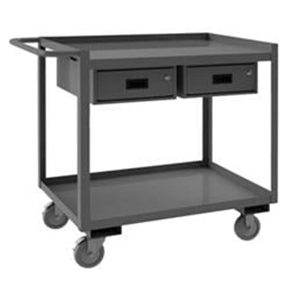 Westward Mobile Wrkstion,Steel,48"L,24"W,2 Shelf RSC-2448-2-2DR-95W