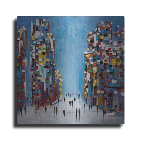 Luxe Metal Art 'Cityscape' by Ekaterina Ermilkina Metal Wall Art, 36"x36"