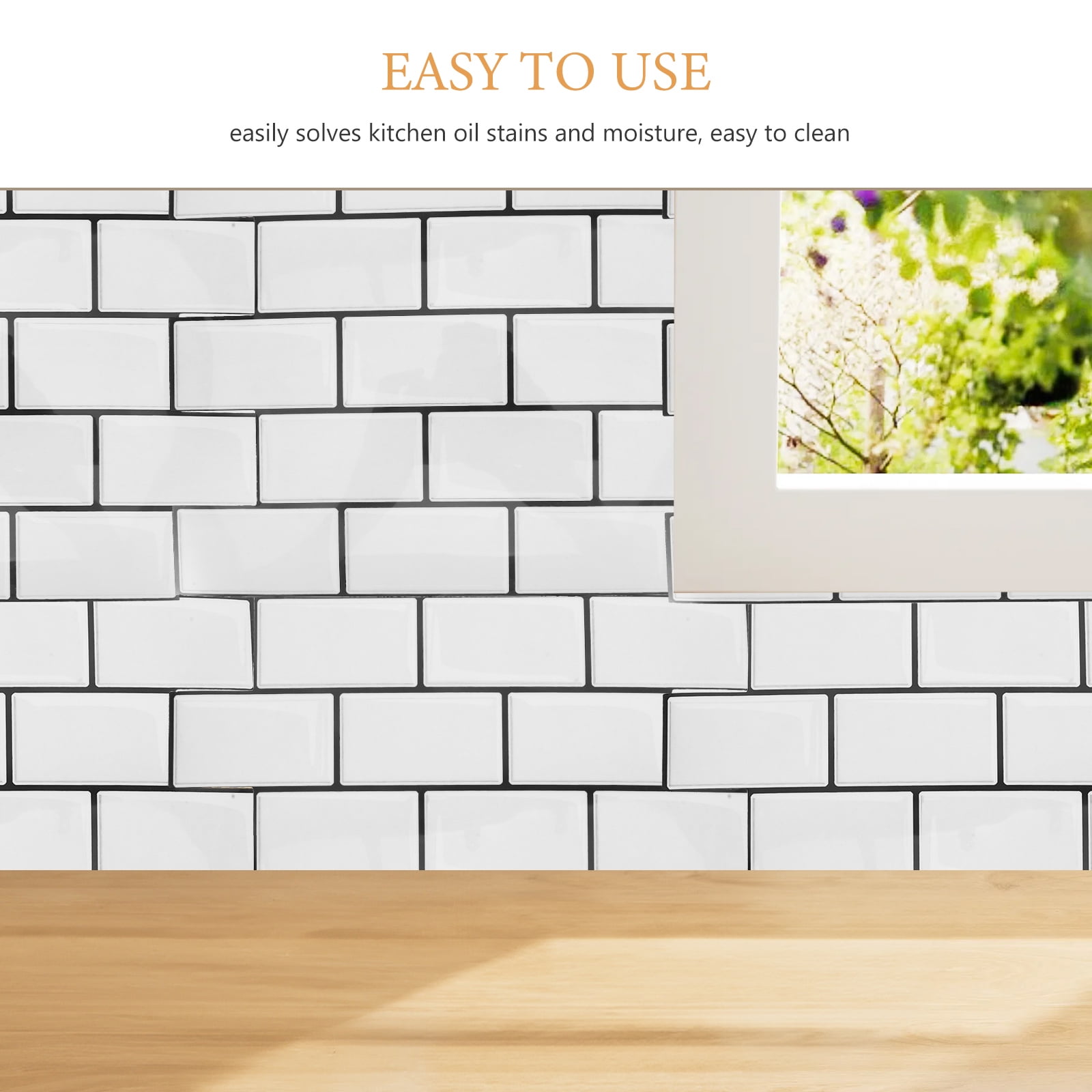 ELAYARD 6-Pack Peel & Stick Backsplash Tiles for Kitchen & Bathroom, Oil-Resistant Wall Decals, Easy to Install and