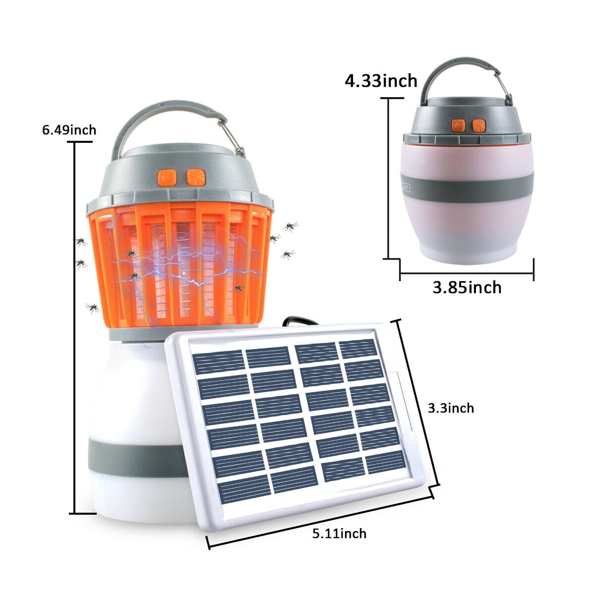 Solar Shentesel 2 in 1 LED Camping Light Mosquito Killer Lamp Solar/USB Charging Pest Repeller 