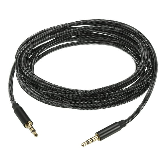 3.5mm Aux Cable Male to Male Auxiliary Audio Cable HiFi Headphone Cord 10ft Nylon Braided for Phone Headphone Black