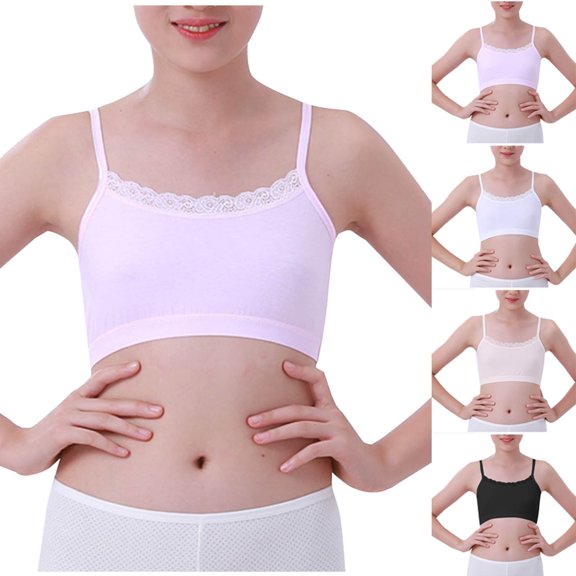 Swuxness Girls Training Bras Comfortable Breathable Bralette Crop Cami Tank Top Soft Stretchy Supportive