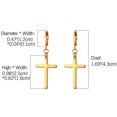 thumbnail image 3 of OIDEA Stainless Steel Cross Dangle Hoop Earrings, Religious Lords Prayer Drop Earrings-Gold, 3 of 4