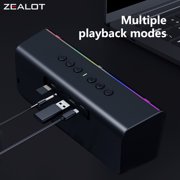 ZEALOT S72, Waterproof Portable Bluetooth Speaker, Enhanced Bass, 12h Battery, IPX6 Rated Dustproof Shockproof Rustproof, Detachable Strap, Black