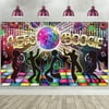 Disco 70s Theme Party Decorations Back to 60s 70s 80s 90s Let's Boogie Disco Dancing Night Let's Glow Photography Photo Booth Background Disco Birthday Party Supplies, 72.8 x 43.3 Inches