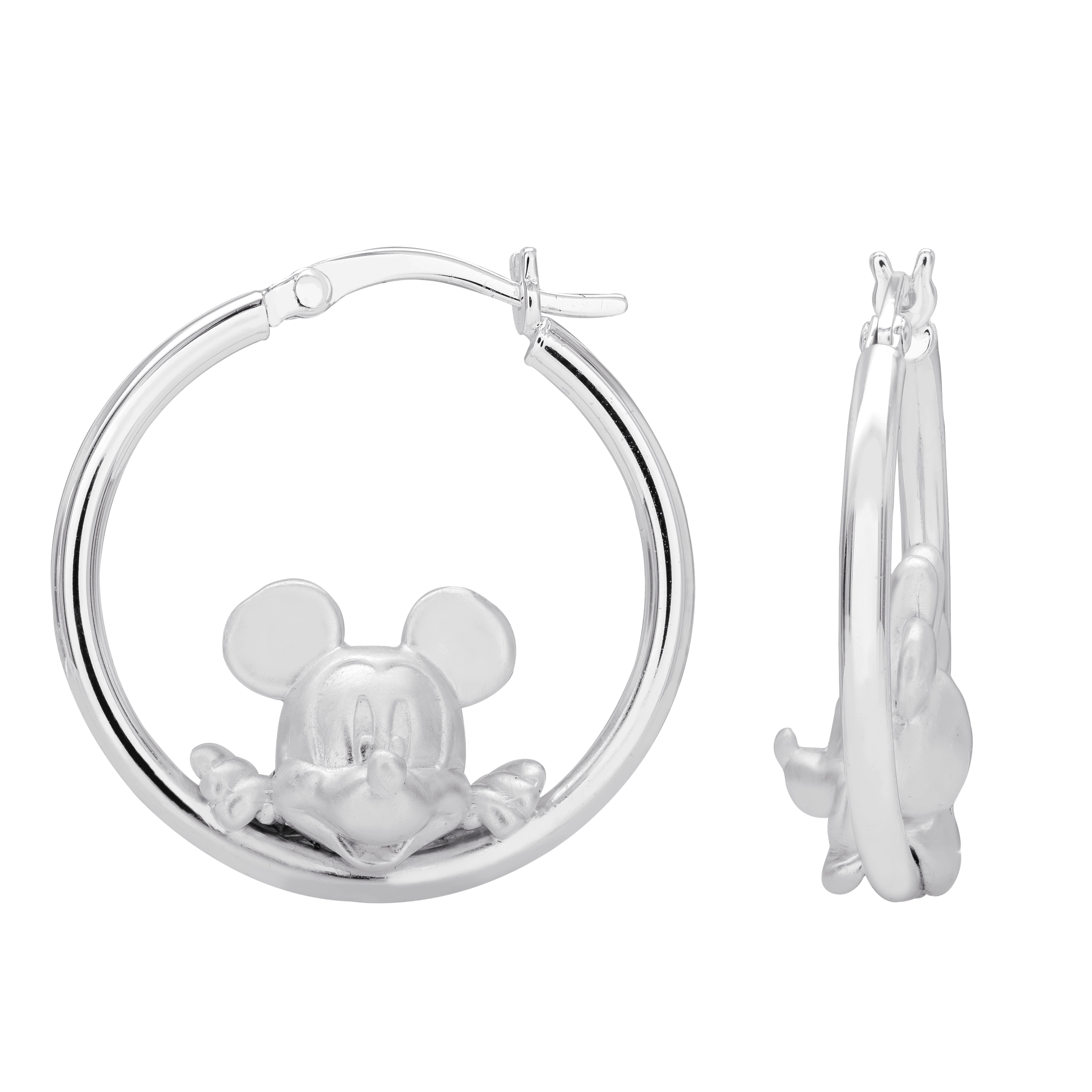 Disney Disney Sterling Silver Mickey Mouse Hoop Earrings