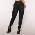 thumbnail image 2 of LYXSSBYX Boyfriend Womens Pants Soild Trousers Casual Sports Elastic Waistt Pants Overalls Pockets Cargo, 2 of 9