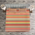thumbnail image 3 of Ambesonne Colorful Quilted Bedspread Set 3 Pcs, Horizontal Stripes, King Size, Multicolor, 3 of 3
