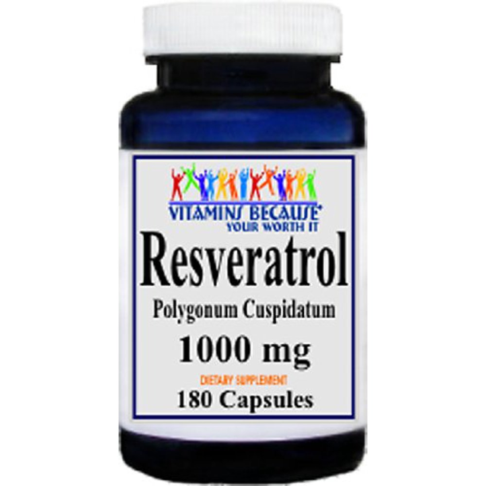 Resveratrol 1000mg, 180 Capsules Heart/Cholesterol/Blood Walmart