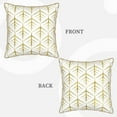 thumbnail image 3 of KLL White And Gold Geometry Decorative Throw Pillow Covers Velvet Soft for Couch Sofa Bedroom Living Room Outdoor - 18"x18", 3 of 8