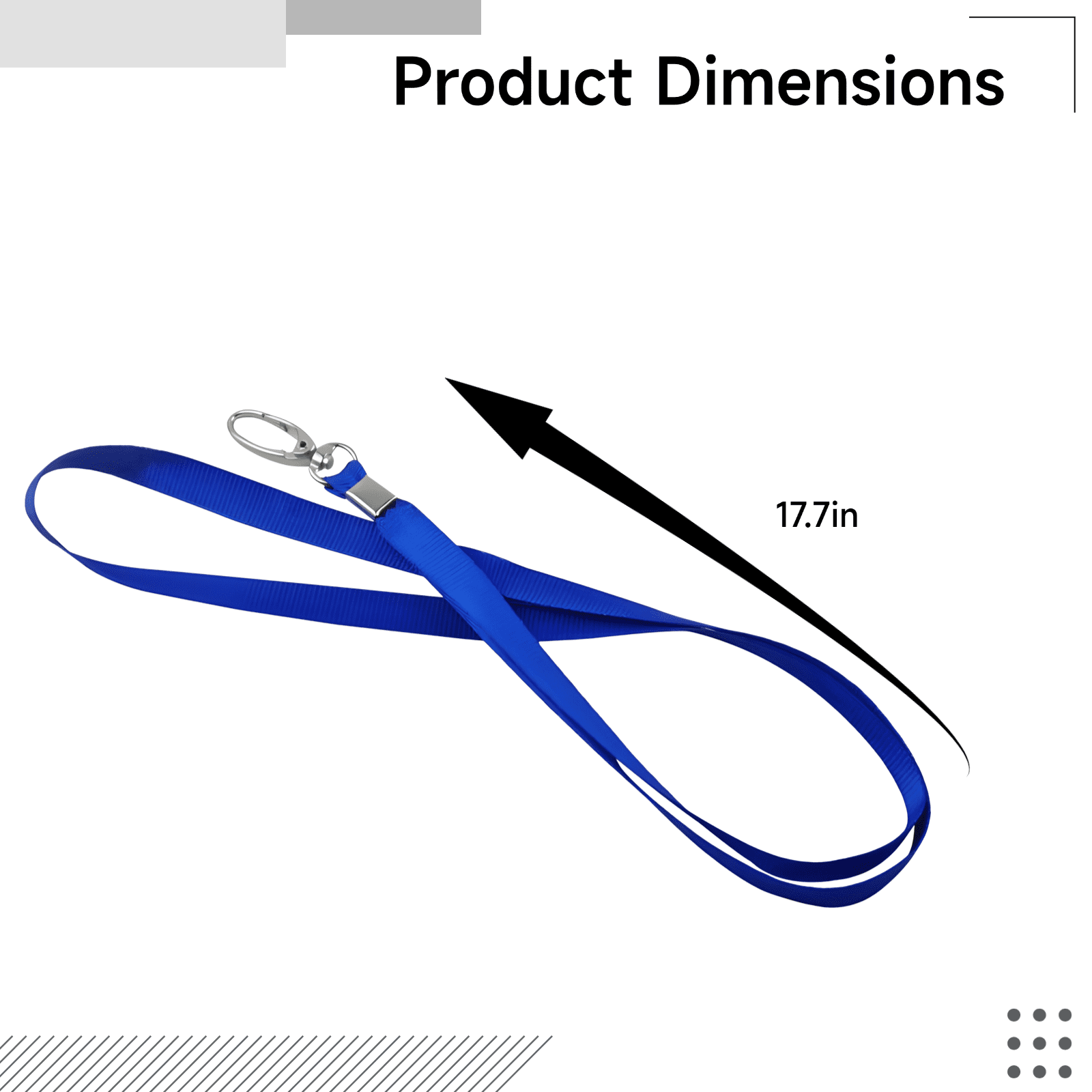 150 Pcs Blue Lanyards For ID Badges, 17.7 in / 45 cm Polyester Necklace Lanyard Bulk with Swivel Hook, 1.0 cm / 0.4 in Lightweight Badge Lanyard for Office, School, Trade Show