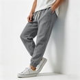 thumbnail image 5 of Mens Linen Pants Casual Summer Elastic Waist Baggy Joggers Lightweight Drawstring Beach Lounge Pants with Pockets, L, 5 of 7