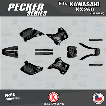 Kalair GFX Graphics Kit for Kawasaki KX250 (1992-1993) Pecker Series