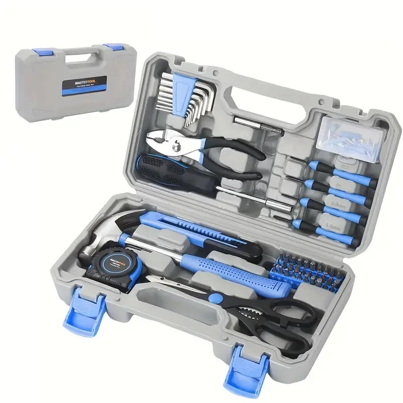 126pcs Tool Set, Repair Tools Set General Household Hand Tool Kit With Plastic Toolbox Storage Case, Home Tool Set For Home Repair, Maintenance And Improvement
