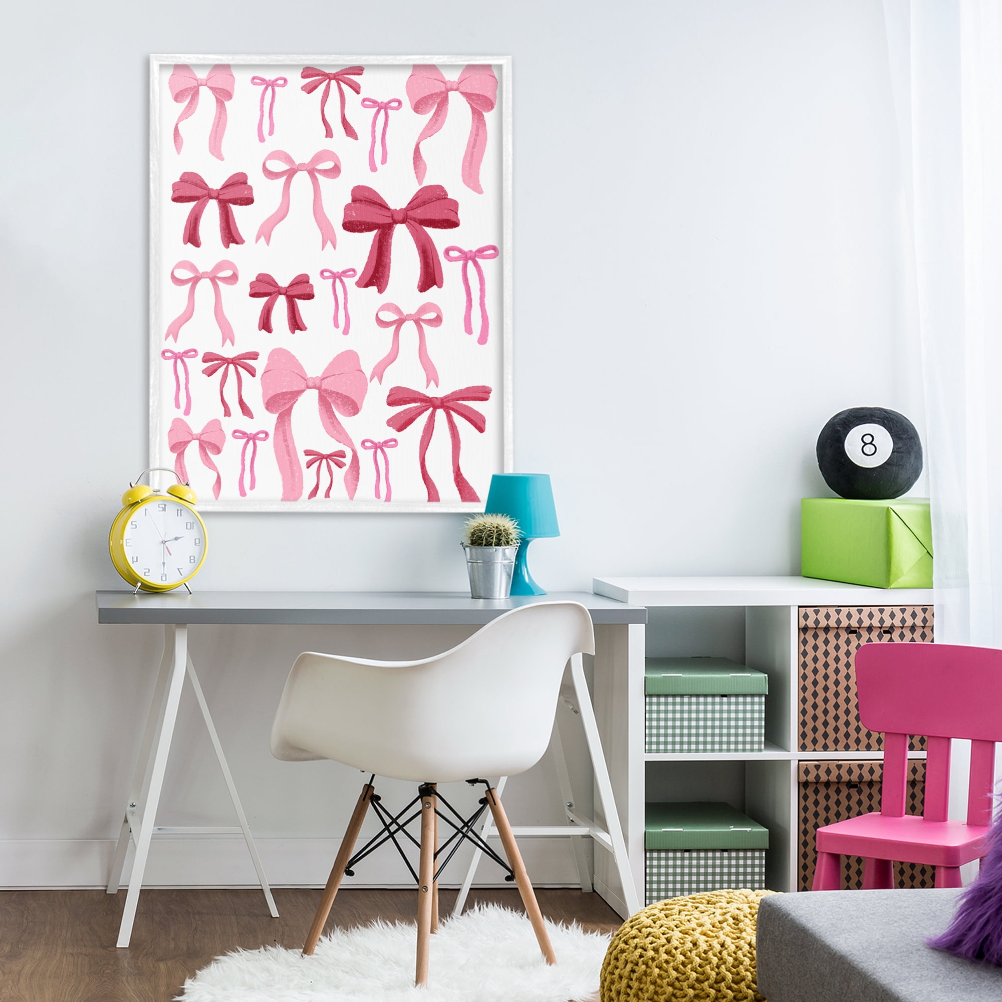 Stupell Industries Bows All Over Pink & Red White Framed Giclee Art, design by Marcus Prime