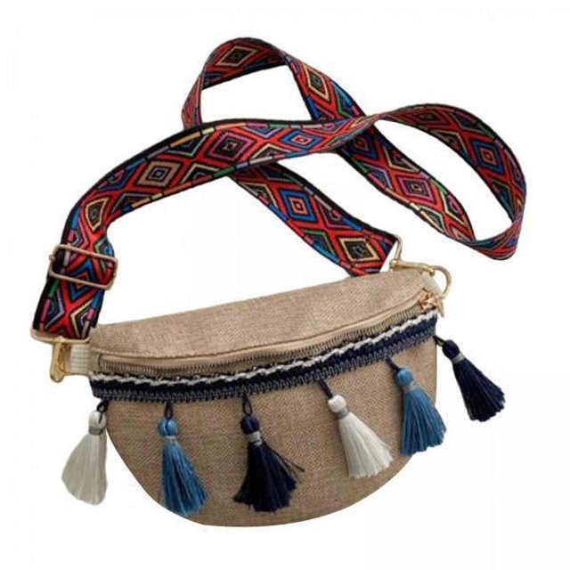 2x Riñonera Bohemia Con Borlas Bolso De Hombro étnico Para El Trabajo Cumpleaños