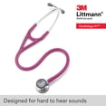 thumbnail image 4 of 3M Littmann Cardiology IV Diagnostic Stethoscope, Standard-Finish Chest Piece, Raspberry Tube, Stainless Stem and Headset, 27 Inch, 6158, 4 of 5