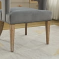 thumbnail image 6 of 25.79" Wide Modern Barrel Open Back Upholstered Accent Chair with Weathered Solid Wood Legs Dining Chairs for Dining Room, Club, Kitchen and Living Room. Gray Velvet, 6 of 10