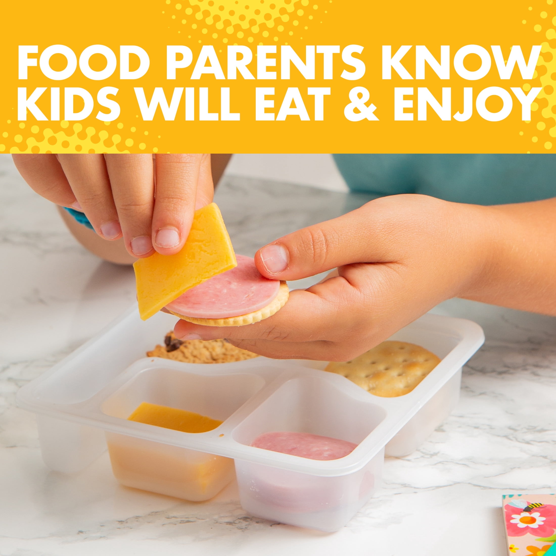 Lunchables Ham & American Cheese Cracker Stackers Kids Lunch Snack, 3.4 oz Tray