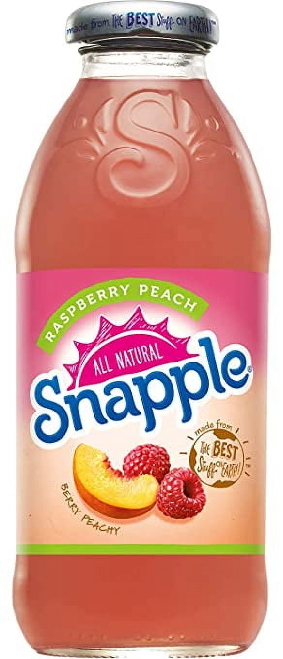 Snapple Raspberry Peach, All Natural, 16 Fl Oz (Pack of 8, Total of 128 Fl Oz)