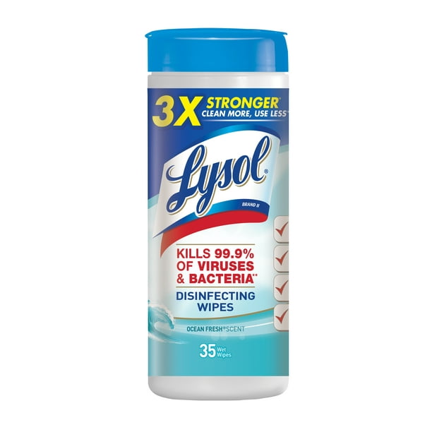 Lysol Disinfecting Wipes, Ocean Fresh, 35ct, Tested & Proven to Kill