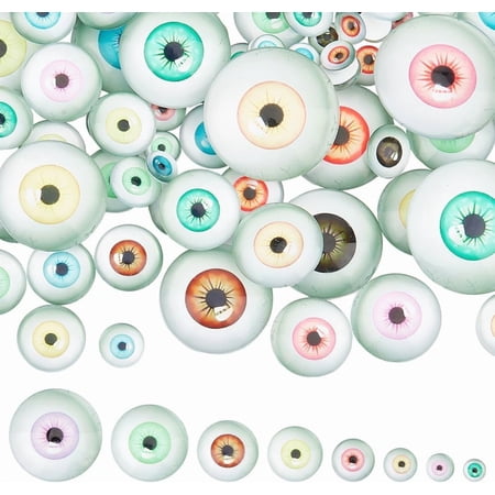 200 Pcs 8 Sizes Glass Craft Eyes Cabochons Mixed Color Half Round Cartoon Eyes Animal Safety Eyes