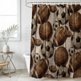 thumbnail image 4 of Soccer Footbaslls Bathroom Shower Curtains with 12 Hooks Polyester Waterproof Shower Curtain for Stalls and Bathtubs Vintage Sport Abstract Art Decorative Bathroom Privacy Curtain 48x72 Inches, 4 of 9