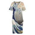 thumbnail image 3 of Vestido de bolsillo suelto Great Wave, ropa de mujer, vestido sensual para mujer, 3 of 6