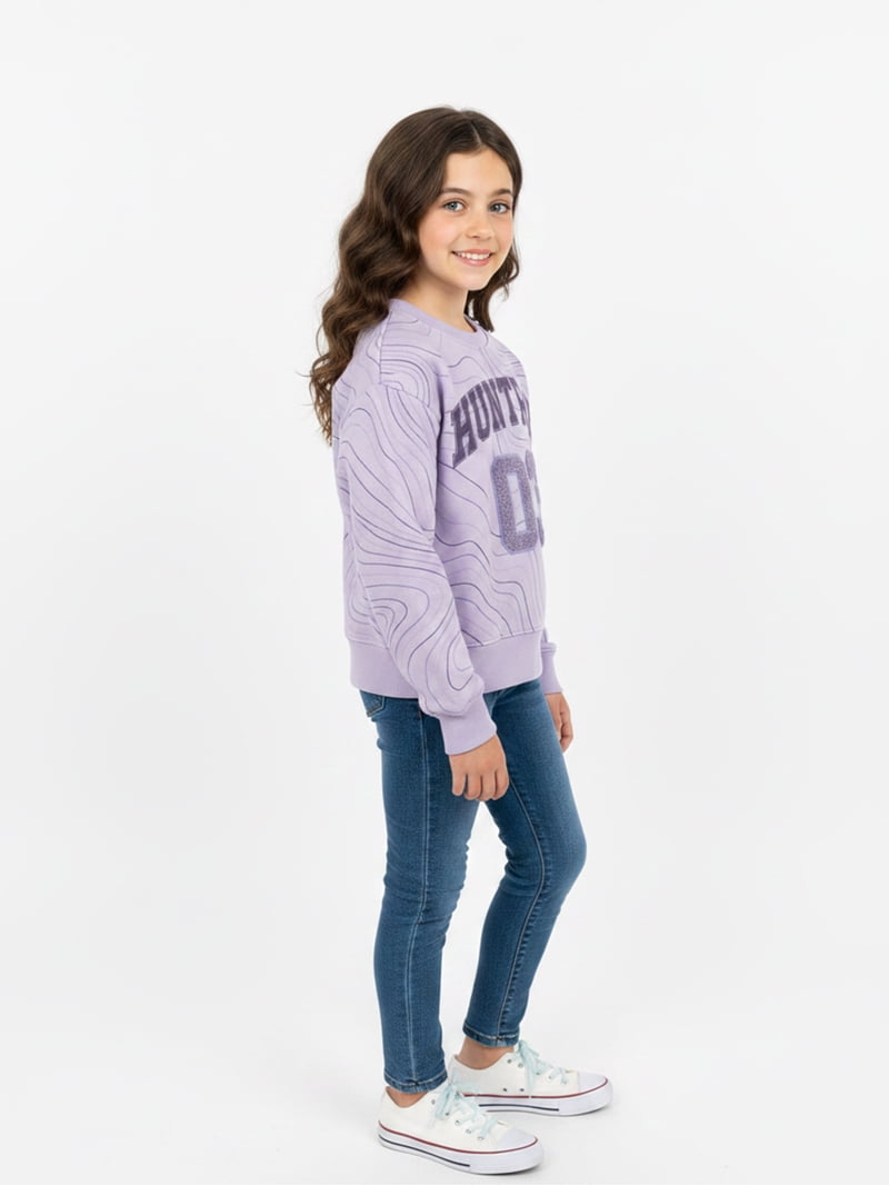 K Pop Demon Hunters Huntrix Girls Graphic Fleece Crewneck