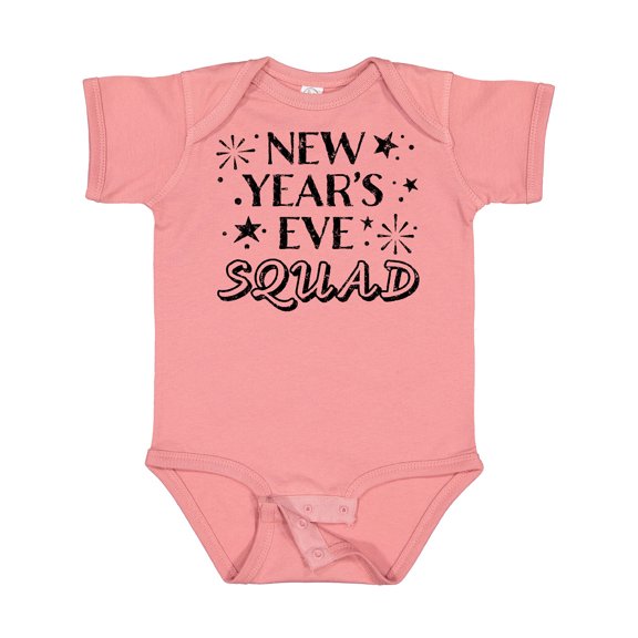 Inktastic New Year's Eve Squad with Stars in Black Boys or Girls Baby Bodysuit