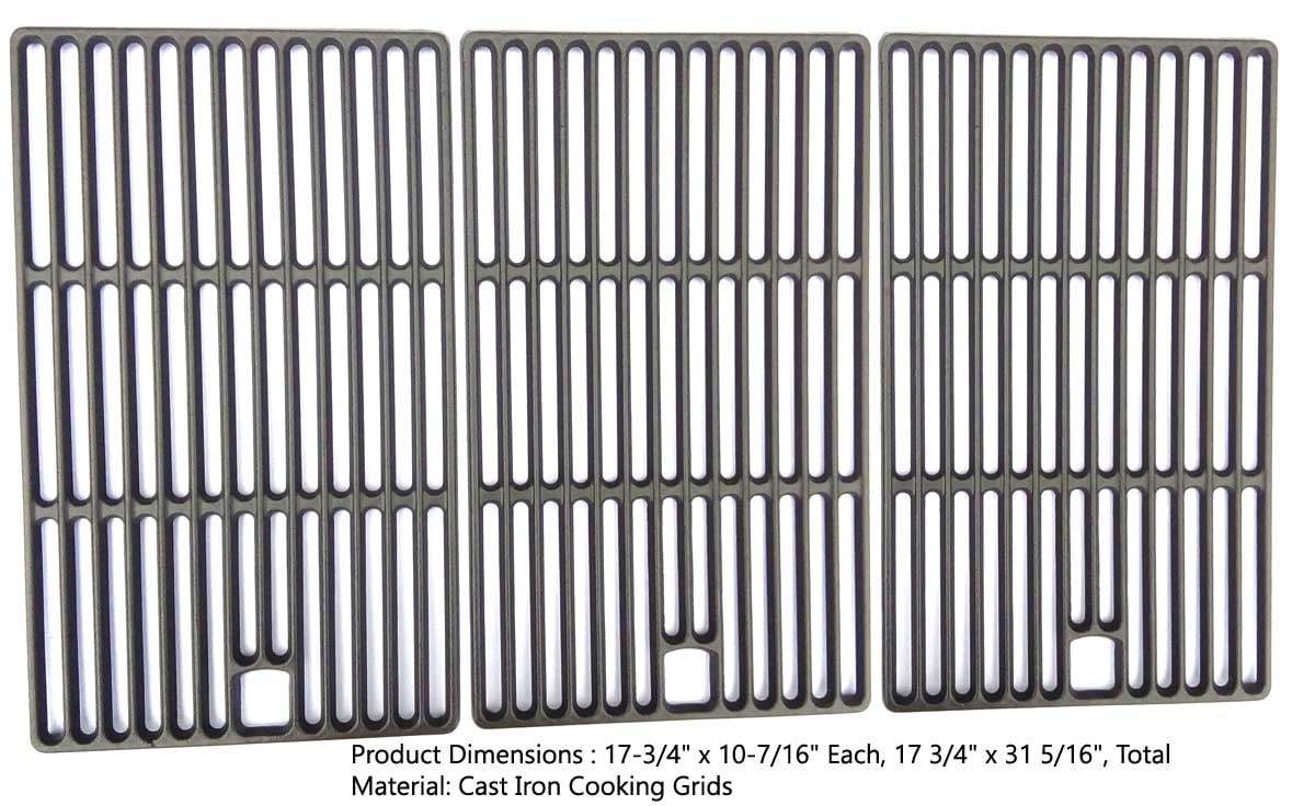Replacement Cast Iron Cooking Grates for Kenmore 148.1615621, Gas Models, Set of 3