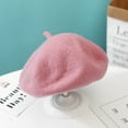 thumbnail image 1 of Solid Color Wool Beret for Little Girls, Warm Artist Beret Hats Beanie Cap for Children Daily Using Photography Prop, 1 of 1