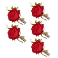thumbnail image 3 of Ramillete de Boda Rosa Artificial, Material Plástico de Estilo Coreano, Fiesta de Novia y Novio, 5 Pianas de 13 x 8 cm, Broche de Solapa para de Iglesia Condecoración Floral de de, 3 of 7