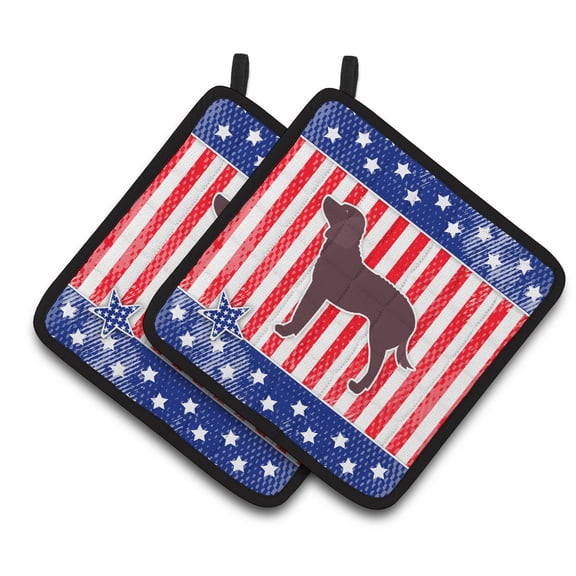 Carolines Treasures BB3301PTHD AUSA Patriotic merican Water Spaniel Pair of Pot Holders , 7.5HX7.5W, multicolor