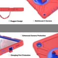 thumbnail image 5 of 3-Layer Kids Case for Samsung Galaxy Tab A7 Lite 8.7" 2021, Durable Sturdy Protection Silicone PC Case with Swivel Stand, Hand Strap Shoulder Strap Pencil Holder with Charging Port Lid - Redblue, 5 of 12