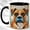Black, variant on Mosaic Boxer Coffee Mug, Geometric Dog Mug, Ceramic 11 oz