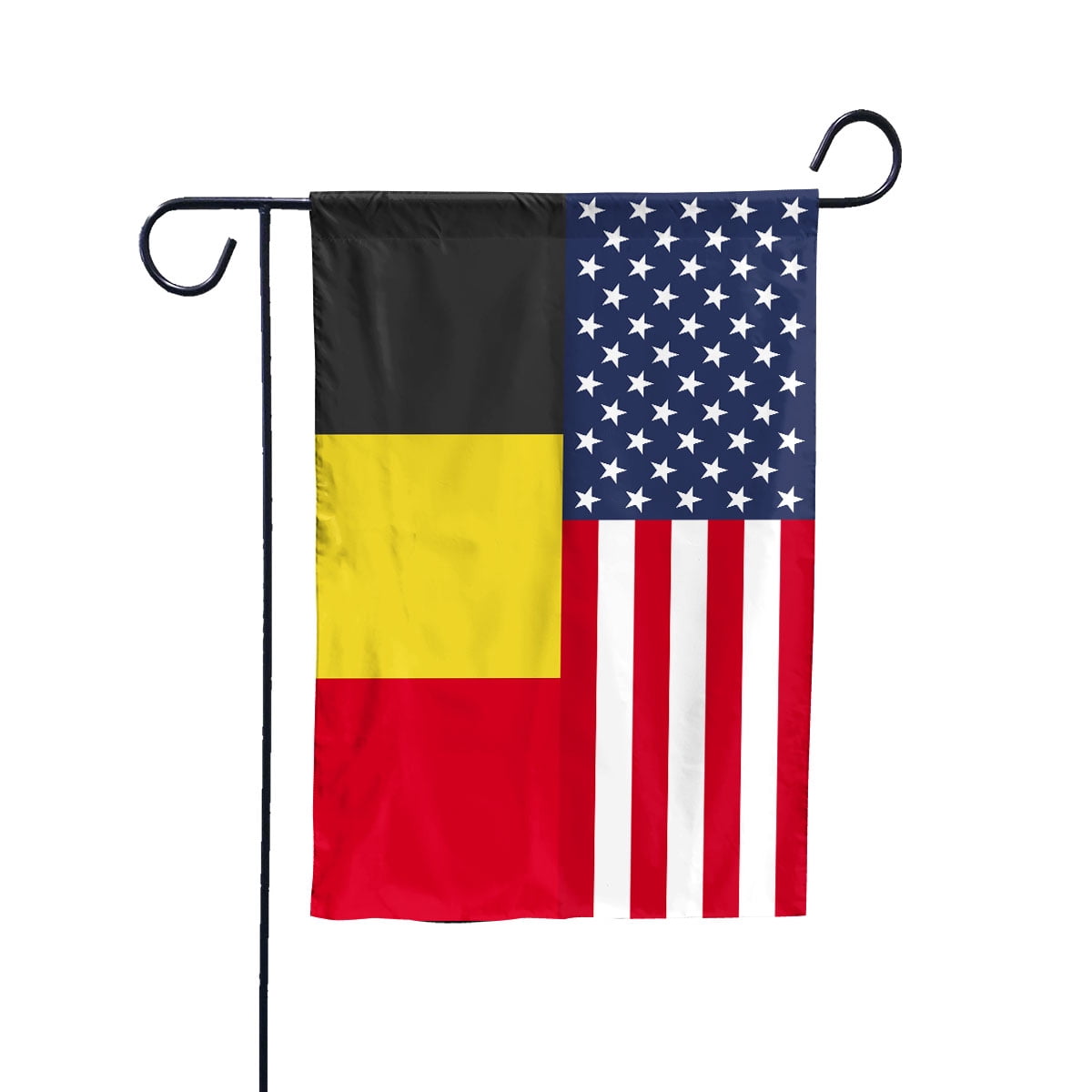 American Belgium Flag Belgian Friendship U.S.A Memorial Day Patriotic For House Flag, Double-Sided Decorative Outdoor Flag, Patriotic Polyester Yard Flag 29.5 x 39.5 in