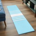 thumbnail image 3 of 2'x6' Rug Runners for Hallways Kitchen, Aqua White Stripe Non Slip Entryway Beside Floor Carpet Runner, Modern Rustic Vertical Striped Washable Laundry Room Bedroom Throw Rugs Mat for Family Pet, 3 of 8