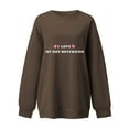 thumbnail image 4 of Oversized Crewneck Womens Sweatshirts, Fashion Love Letter Print Loose Valentines Day Gift Dropped Pullover Sweater (XX-Large, Coffee 04), 4 of 4