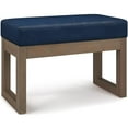 thumbnail image 1 of Pemberly Row Pouf Repose-Pieds de 26 Pouces en Similicuir Bleu Foncé, 1 of 7