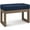 Distressed Dark Blue, variant on Pemberly Row Modern 26" Faux Leather Entryway Bench in Dark Brown