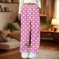 thumbnail image 5 of Yokua Women's Flannel Printed Fleece Pajama Pants Drawstring Comfortable Casual Pants with Pockets, 5 of 6