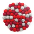 thumbnail image 1 of Hand Crafted Felt Ball Coasters from Nepal 4-pack, Chakra Reds, 1 of 3