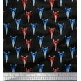 thumbnail image 1 of Soimoi Black Rayon Crepe Fabric Bow & Dots Print Fabric by Yard 46 Inch Wide, 1 of 3