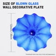 thumbnail image 3 of Longree Handcrafted Glass Wall Decor 12" Blue Art Glass Sculpture Murano-Inspired Decorative Plate for Gallery Wall, Office & Coastal Home, 3 of 8