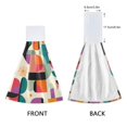 thumbnail image 3 of Yayeee Kitchen Hanging Hand Towels Set of 2 with Loop Bathroom Absorbent Tie Towel, Beige Abstract, 3 of 7